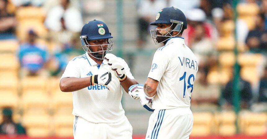 IND vs NZ 1st Test Day 3 Stumps : शेवटच्या चेंडूवर 'विराट' विकेट; सर्फराज 'नॉट आउट', आता...